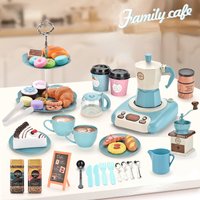 52pcs Pretend Play Children's Toys Play House Coffee Kitchen Toys Set Spray Induction Cooker Afternoon Tea Toys for Girls Gifts