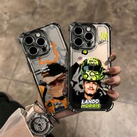Luxury L-Lando N-Norris Plating Phone Case For Xiaomi 15T 15 14 13 Poco M7 F7 F4 F5 X7 X6 X5 X3 Pro Ultra 4G 5G Anti Fall Airbag