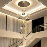 Nordische Wohnraumdekoration, Kronleuchter für Villen, Kronleuchter für Treppenhäuser, LED-Innenbeleuchtung für Wohnzimmer und hohe Räume.
