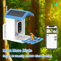 5MP iCsee APP Solar Powered AI Bird Feeder Smart Wireless WIFI PTZ IP Dome Camera Watch Bird Camera Home Security CCTV Monitor