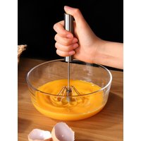 12inch Stainless Steel Semi Automatic Whisk Blender for Home -Versatile Tool for Egg Beater, Milk Frother, Hand Push Whisk