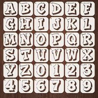 36PCS 2.95 inch Letter and Number Stencil Set for DIY Painting, Reusable PET Alphabet Templates for Scrapbooking, Card Making an