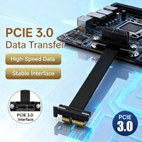 PCIe 3.0 X1 Riser Cable 90 Degree Right Angle, 8Gbps PCI Express 1X to 1X Extension Card Ribbon Extender for Desktop PC M.2 NVMe