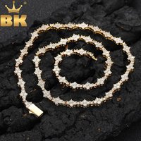THE BLING KING Honeycomb Tennis Chain Necklace Prong Setting 5A Cubic Zirconia Choker HipHop Fashion Jewelry For Party Gift