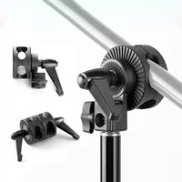 360° Rotating Turntable w/ Horizontal Arm & Phone Mount - Single/Double Wheel for Light Stand Crossbar Adapter