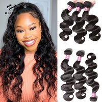 UNice Body Wave Human Hair Bundles 1/3/4 PCS Natural Color 12A Virgin 100% Human Hair Bundles 100Grams Per Bundle Sew-in Weaves