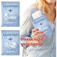 Personalized Passport Holder with Custom Name & Title - Passport Case, Lightweight Synthetic Leather Travel Document Organizer