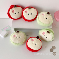 【xxx】 Cute Apple Plush Coin Purse Keychain Pendant Portable Storage Bag Backpack Charm Sweet Bag Hanging Ornaments Girly Gifts