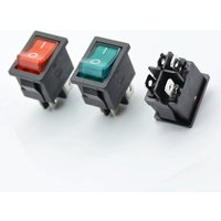 5PCS With LED lights boat Red 4 pin 2 terminal Hole size 13*19mm 6A 250V 125V 21x15mm Rocker power Switch KCD1-104