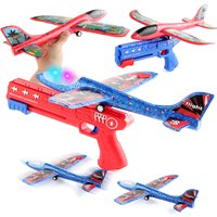 Airplane Launcher Shooting Toy Gun, Foam Glider Catapult Plane Outdoor Flying Toy, Perfect Gift for Backyard Sports