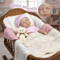 33CM Painted&Unpainted Open Mouth Soft Silicone Reborn Bebe Girl Doll Luna bebe reborn de silicona Lifelike Newborn Baby Dolls