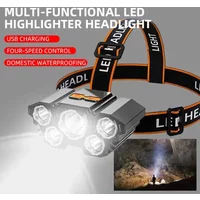 5 LED Ultra bright USB Rechargeable Led Headlamp Outdoors Camping Fishing Head Flashlight Long Range Hunting Hiking Lanterns