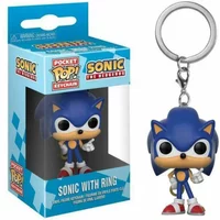 FUNKO with box Keychain Sonics With Ring Anime Action Figures Collection Model Toys For Children Boy Christmas Gifts
