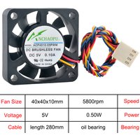 (2pcs) 40mm Axial Flow Fan 40x40x10mm CPU Cooling Fan for Raspberry Pi DC5V/12V 4-Pin 9800RPM Compatible ACP4010-B5PWM ACP4010