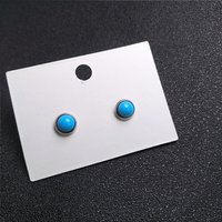 Buyee 925 Sterling Silver Female Stud Earring Turquoise Simple Earring for Women Classic Wedding Fine Jewelry Earring Gift