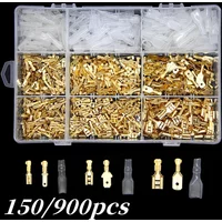150/900PCS Female Male Spade Wire Butt Connectors Lugs Battery Starter Cable Splice Electrical Crimp Terminals Kit Assortment