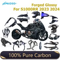 For BMW S1000RR 2023 2024 Forged Weave Glossy 100% Full Forged Weave Glossy Carbon Fiber M1000RR Motorcycle Body Fairings Kit