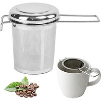 304 Stainless Steel Tea Drain with Lid Tea Strainer Collapsible Double Handle Tea Strainer with Lid Tea Brewer
