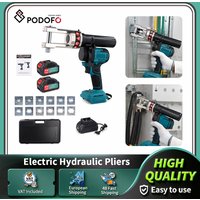 Podofo Elektrisches Hydraulisches Crimpwerkzeug WDS-300 Kabelcrimpzange Akku-Ösenzange mit 11 Matrizen für Kupferklemmen