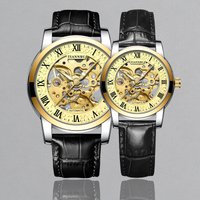 Couple Automatic Mechanical Watch for Men Women Self-Winding Wristwatch Ladies Skeleton Reloj Business Man Male Vintage Clock