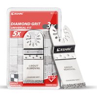 EZARC 3PCS Diamond Oscillating Blade Flush Cutting Oscillating Multi Tool Saw Blades for Grout Removal, Cleaning Mortar DO34F