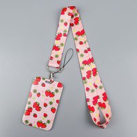 Strawberry Credential Holder Keychain Lanyard for Keys Cute Fruit Neck Strap ID Card Gym Phone Straps Hang Rope Lariat Jewelry