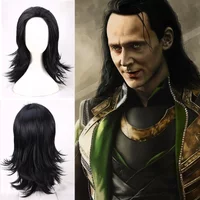 Movie Loki Cosplay Wig Men Black Heat Resistant Synthesis Hair Halloween Party Anime Wigs