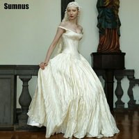 Sumnus – robe de soirée trapèze élégante, en dentelle, épaules dénudées, en Satin, sans manches, robes formelles personnalisées