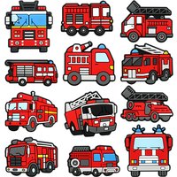Cute Fire Engine Shoe Charms for Crocs Accessories Charms Clogs Bubble Slides DIY Shoe Decoration Buckle Party Gifts