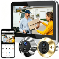 Tuya Smart Two Way Audio Door Eye Viewer With 3MP Camera Tuya 140 Degree Wide Angle Night Vision Video Door Phone Intercom