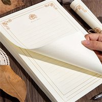 10/30/50/120 Sheets A5 Thick & Smooth Writing Paper with Elegant Beige & Golden Vintage Rose Design - Luxury Blank Lett