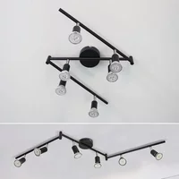 6 Head LED Ceiling Light GU10 Rotatable Angle Adjustable Lamp for Living kitchen Room Bedroom 90-260v Spot Lighting