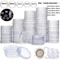 Porte-monnaie en plastique Transparent, boîte de collecte de pièces de monnaie, étui pour Capsules de stockage de pièces de monnaie, boîtes de Protection, conteneur 10 à 100 pièces/lot