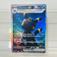 Pokemon Mimikyu Umbreon 036 English Version DIY Holographic Foil Texture Card, Perfect Condition Premium Anime Collection Card