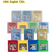Pocket Monsters 16 bit Video Game Machine Ink Cartridge GBC Game Card American English Pocket Monsters Series, Holiday Gift