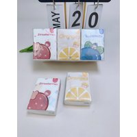 9 pcs/pack Flower & Fruit Mini Handkerchief Paper Student Portable Pocket tissue cartoon printed toilet paper for daily cleaning