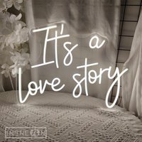 It's a Love Story Neon Light Sign for Wedding Party Wall Decor LED Neon Signs Room Bedroom Wall Decoration Neon Lamp USB Power