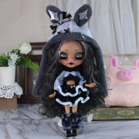ICY DBS Blyth doll tan skin customized makup with eyebow carved lips face Azone Neo girl boy gift
