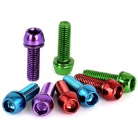 6pcs Bicycle Handlebar Screws Titanium-plated Colorful Stainless Steel M5*20MM MTB Bike Handle bar Stem Riser Screw In Bolts