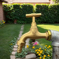 1/2 Industrial and Home Irrigation Zinc Alloy Garden Bibcocks with Dual Nipple and Outdoor Balcony Faucet Bathroom Faucet