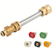Car Washer Spray Nozzle Compatible with Ryobi Portland, 1/4'' Quick Connector Silver Pressure Washer Spray Wand with 5 Nozzles