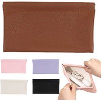Self-Closing Artificial Leather Long Wallet Passport Driver's License ID Holder Headphone Data Cable Storage Cash Pouch