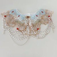 Hanfu Collar Horse-face Skirt Embroidered Tassels Cloud Shoulder Shirt Fake Collar Ancient Costume Cheongsam Accessories