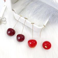 New Sweet Contracted Delicate Crystal Star Temperament Cherry Drop Earrings Women Korean Classic Style Earrings Fashion Gift