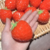 Crunchy Strawberry Stress Ball Squishy Shapeable Fruit Squeeze Ball Blocks Filled ASMR Sensory Anti Stress Fidget Toys for Adult