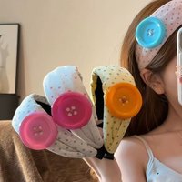 Women Fashion button headband Vintage Polka Dot hairbands Girls Ins Y2K Japanese headband wide Star head band hair accessories