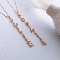 Haiyufly Custom Bling Name Necklace for Women Zircon Letters Pendant Stainless Steel Jewelry Choker Box Chain Personalized Gift