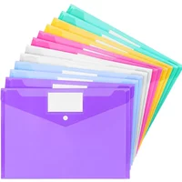 Poly Stationery Storage Folder File Pouch A4 A5 B4 A3 Snap Button Document Bag Zip File Folder School Office Supplies