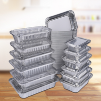 Thickened Square Aluminum Foil Tray, Disposable Takeaway Lunch Box Multifunctional Air Fryer Cooking Plate