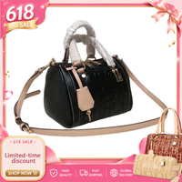 CH Brand Classic Letter Embossed Boston Bag With Gold Lock Charm And Leather Handles 2026 Fashionable Commuter Women's Bag